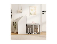 Shoe Bench with 6 Storage Compartments – Removable Seat Pad for Comfort and Entryway Organization