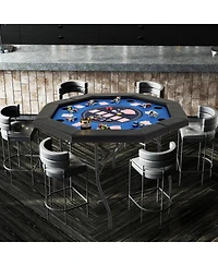 Foldable Poker Table with Padded Rails and Cup Holders
