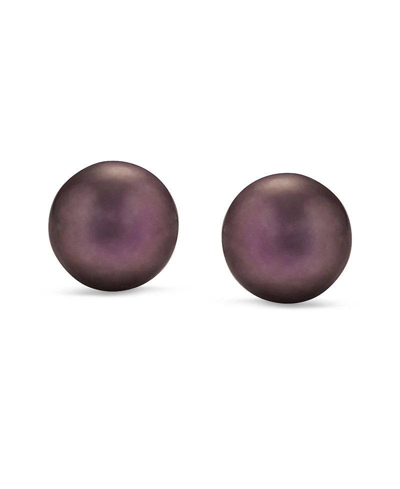 Bling Jewelry Set of 3 White Black Brown Freshwater Cultured Pearl Stud Earrings Silver 7MM