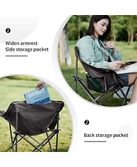 Naturehike Foldable Camping chair Can bear 110 kg Fishing Portable folding With armrest and two pockets