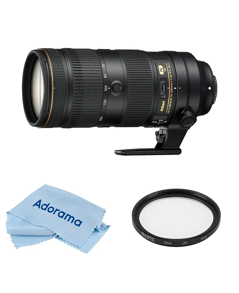 Nikon 70-200mm f/2.8E Fl Ed Af-s Nikkor Vr Lens, Bundle with ProOptic 77mm Multi Coated Uv Slim Filter, Cleaning Cloth