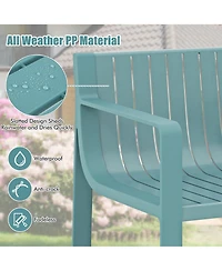 Patio Chairs Set of 4 Weather-resistant Plastic Outdoor Armchairs