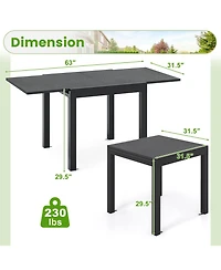 Adjustable Patio Expandable Dining Table for 4-6 Person