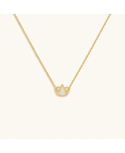 Enlightened Soul Lotus Mother Of Pearl Necklace