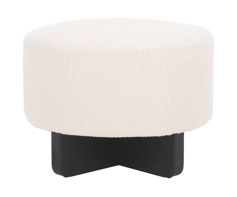 Riah Boucle Round Ottoman