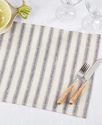 Saro Lifestyle Classic Striped Pure Linen Placemats, 14" x 20"