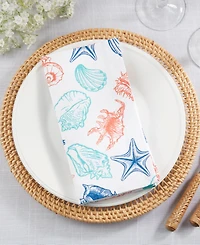 Saro Lifestyle Ocean Breeze Sea Shells Cotton Napkins, 20" x 20"