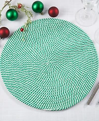 Saro Lifestyle Stripe of Mint Placemats, 15" Round
