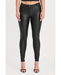 Freddy Women's Panther Faux Leather Mid-Rise Sculpting Pants