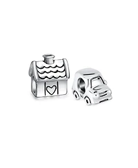 Bling Jewelry Set of 2 Suv Jeep Car and Sweet Heart New Homeowner Charm Bead Sterling Silver