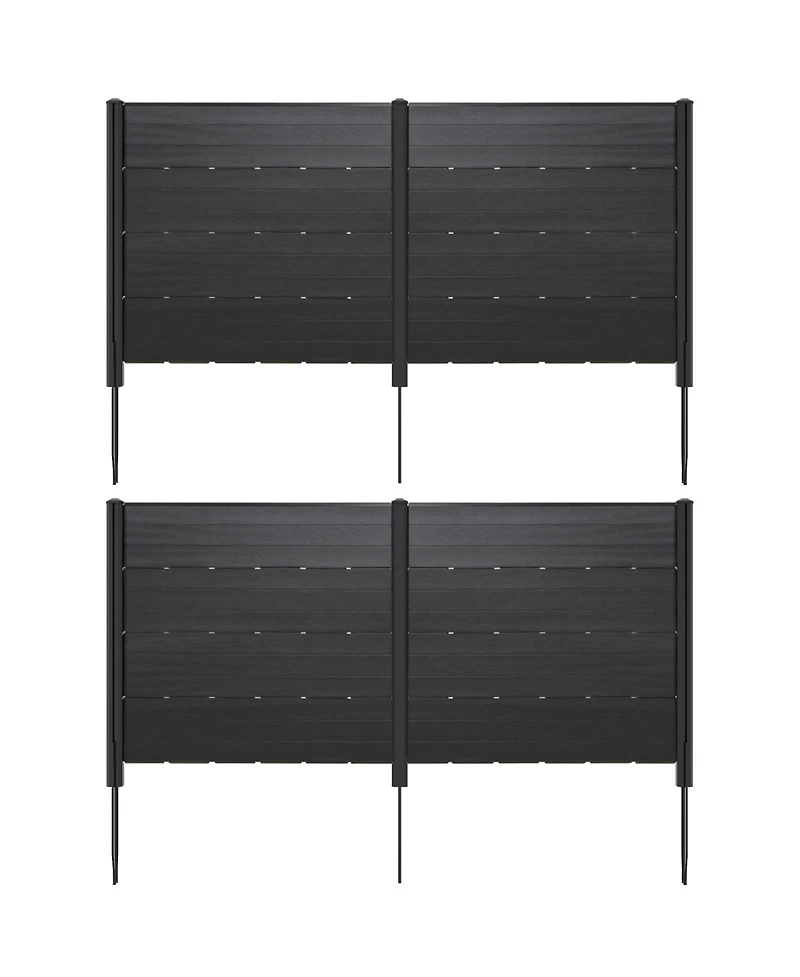 Outdoor Privacy Fence Screen with 5 Ground Stakes for Garden Yard Patio