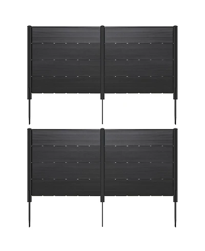 Outdoor Privacy Fence Screen with 5 Ground Stakes for Garden Yard Patio
