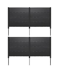 Outdoor Privacy Fence Screen with 5 Ground Stakes for Garden Yard Patio
