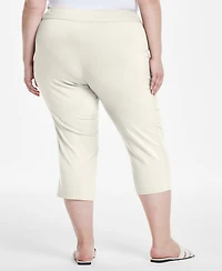 Jm Collection Plus Tummy Control Pull-On Capri Pants, Exclusively at Macy's