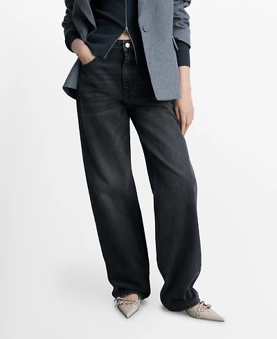 Mango Women's Miami Medium-Rise Straight-Fit Jeans