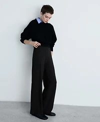 Mango Women's Fine-Knit Wide Leg Pants