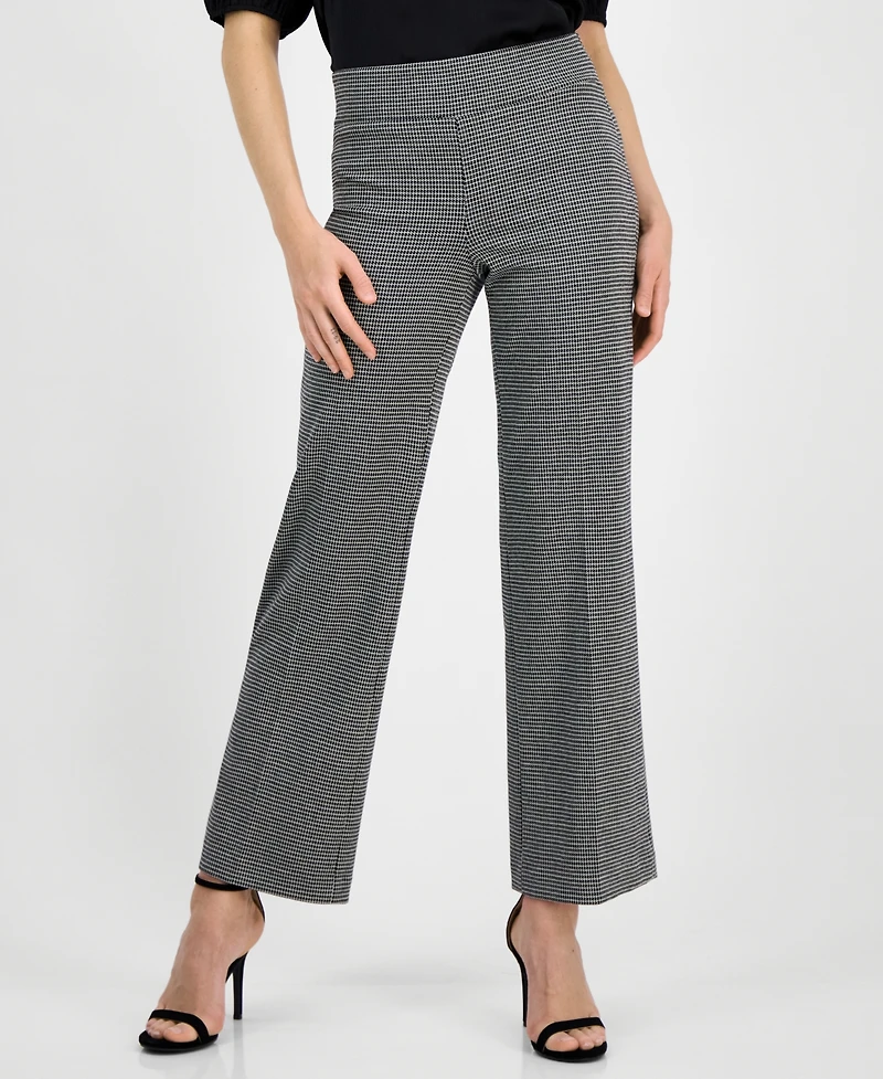 Anne Klein Women's Mid-Rise Pull-On Wide-Leg Pants