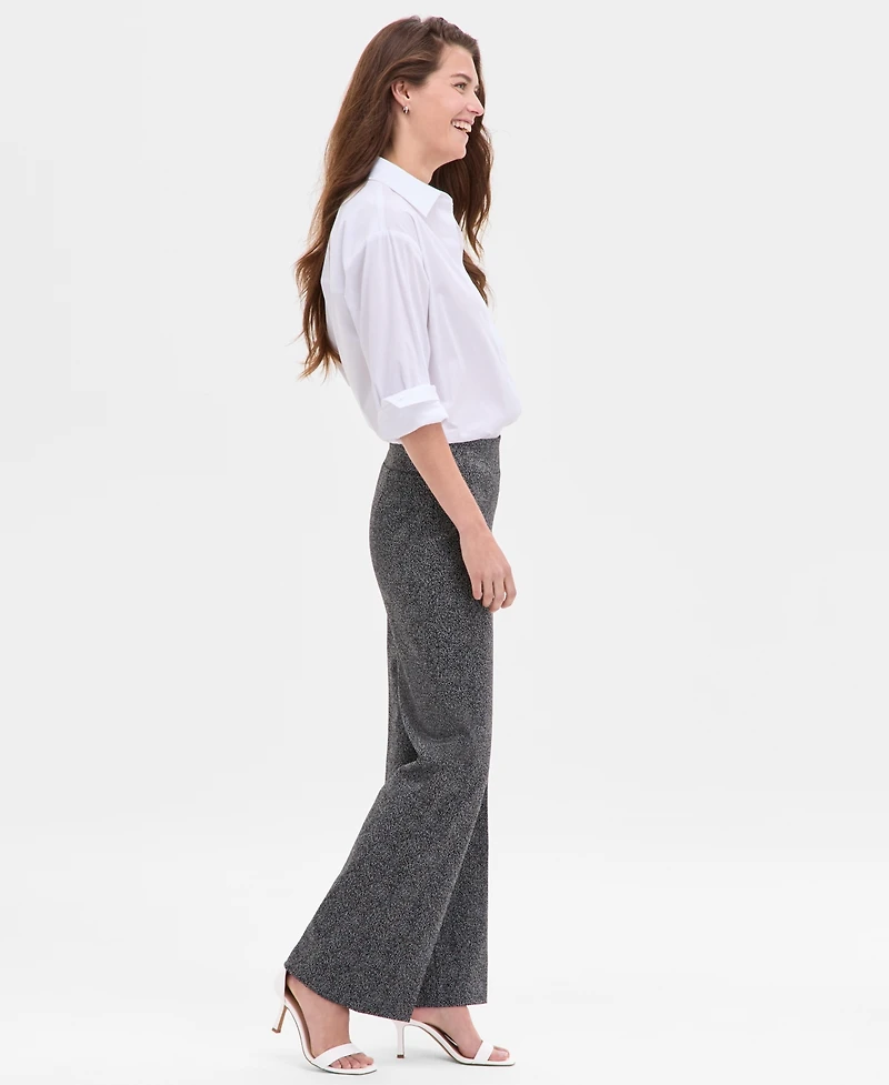 Anne Klein Women's Mid-Rise Pull-On Wide-Leg Pants