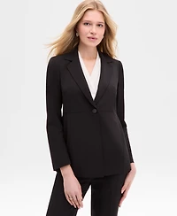 Anne Klein Women's Luxe Twill Notch-Collar One-Button Jacket