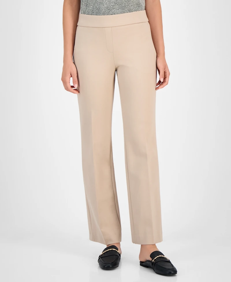 Anne Klein Women's Mid-Rise Pull-On Slash-Pocket Pants