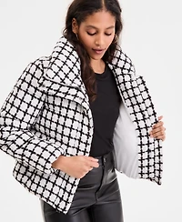 Bcbgmaxazria Women's Short Tweed Puffer Coat, Exclusively at Macy's