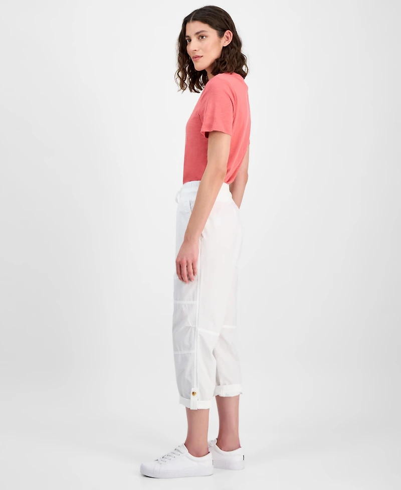 Nautica Jeans Women's Cotton Roll-Tab Utility Pants