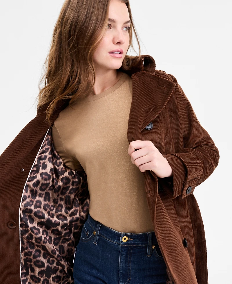 Bcbg Women's Belted Corduroy Trench Coat