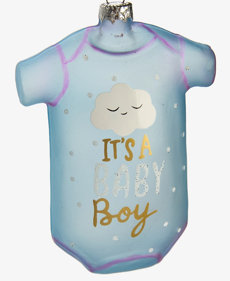 Holiday Lane Baby's First Christmas Blue Bodysuit Ornament, Macy's Exclusive