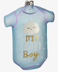 Holiday Lane Baby's First Christmas Blue Bodysuit Ornament, Macy's Exclusive