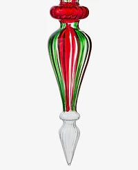 Holiday Lane Christmas Cheer Glass Red and Green Finial Ornament, Macy's Exclusive