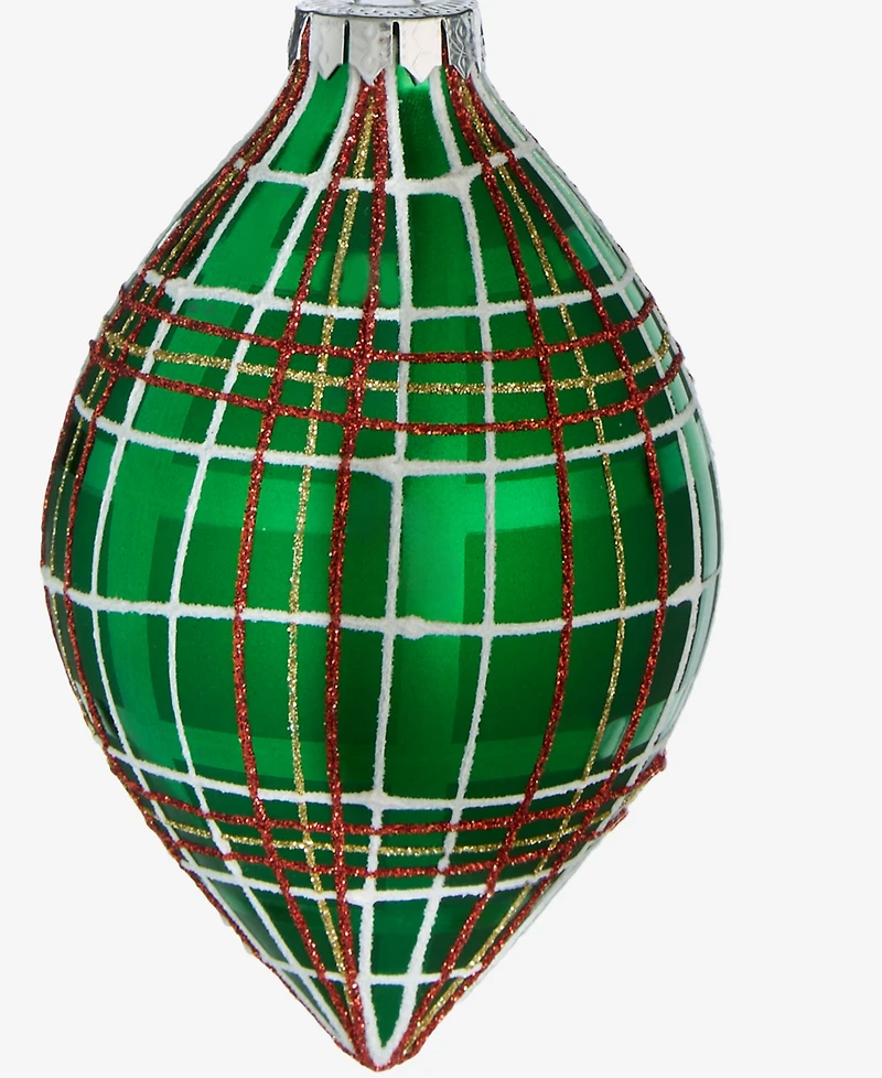 Holiday Lane Christmas Cheer Plaid Drop Ornament, Macy's Exclusive