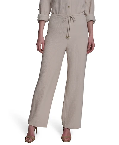 Halston Women's Drawstring Pull-On Wide-Leg Pants