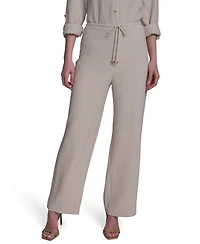 Halston Women's Drawstring Pull-On Wide-Leg Pants