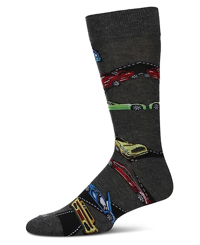 MeMoi Men's Cars Crew Socks
