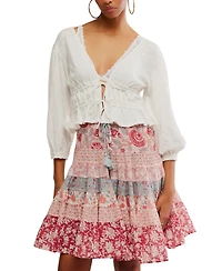 Free People Women's Lets Go Linen Cotton Blouse