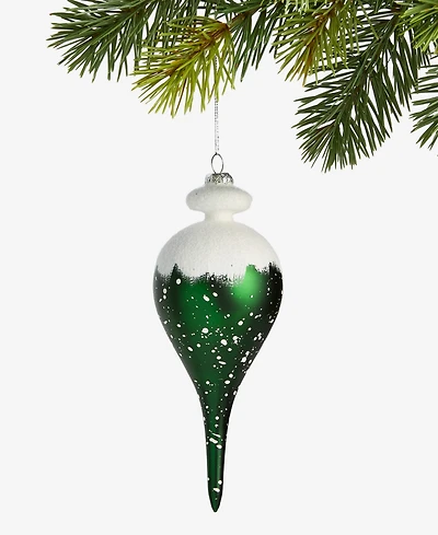 Holiday Lane Enchanted Emerald Glass Drop Ornament, Macy's Exclusive