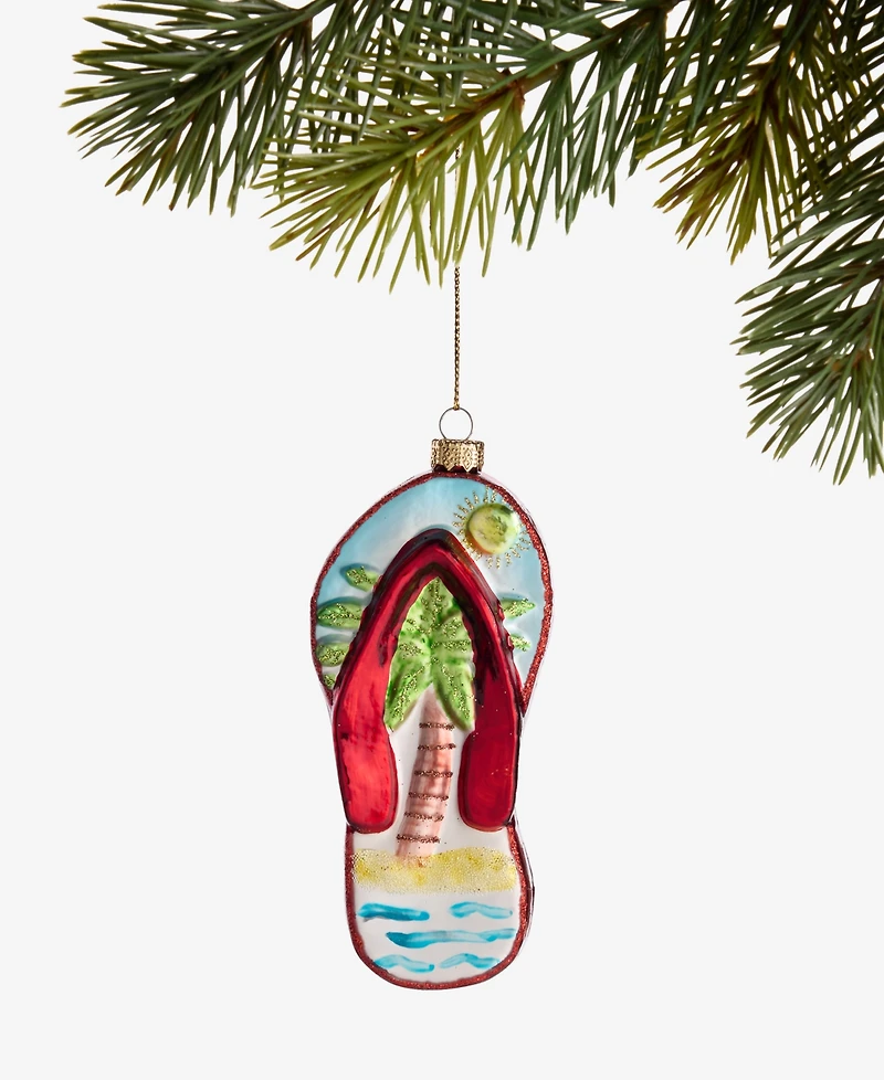 Holiday Lane Florida Glass Beach Flip-Flop Ornament, Macy's Exclusive