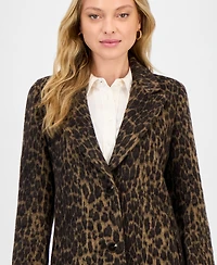 Cece Women's Single-Breasted Animal-Print Coat