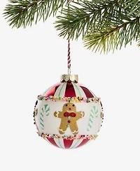 Holiday Lane Gingerbread Village Glass Ball Ornament, Macy's Exclusive
