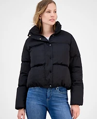 CeCe Women's Embellished Stand-Collar Puffer Jacket