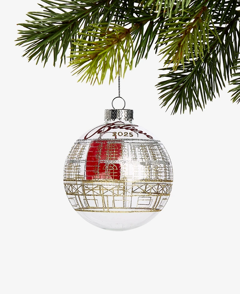 Holiday Lane Macy's Glass Glittered Ball Ornament, Macy's Exclusive