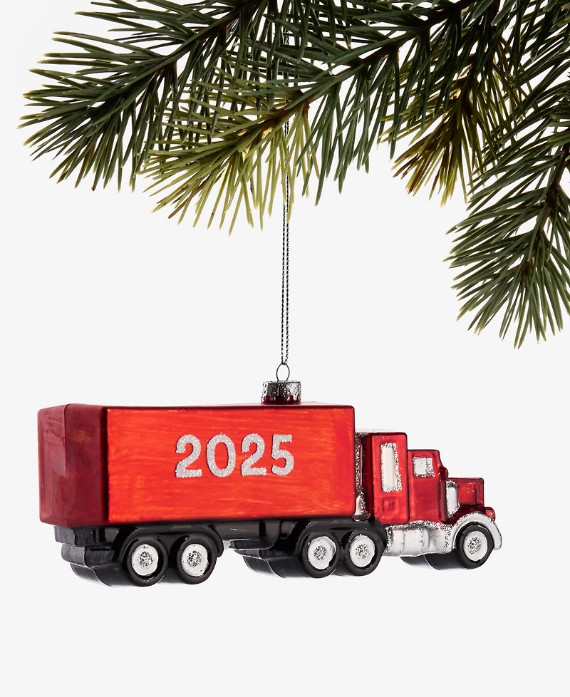 Holiday Lane Macy's 2025 Glass Truck Ornament, Macy's Exclusive