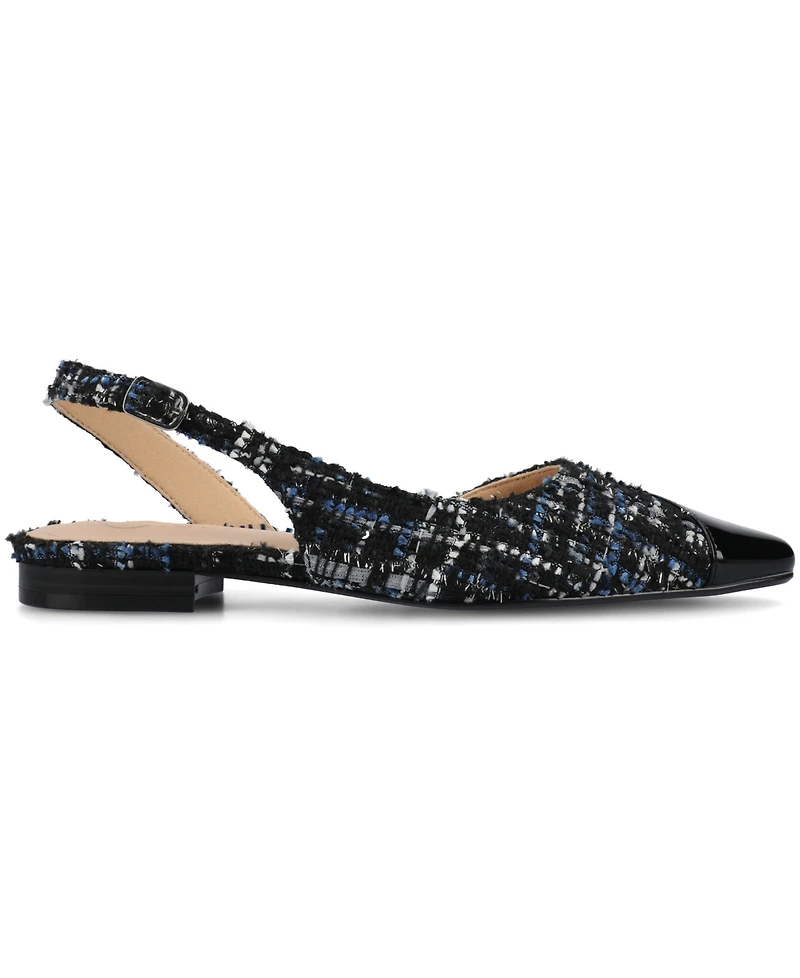 Journee Collection Women's Daphnne Slingback Pointed Cap Toe Flats