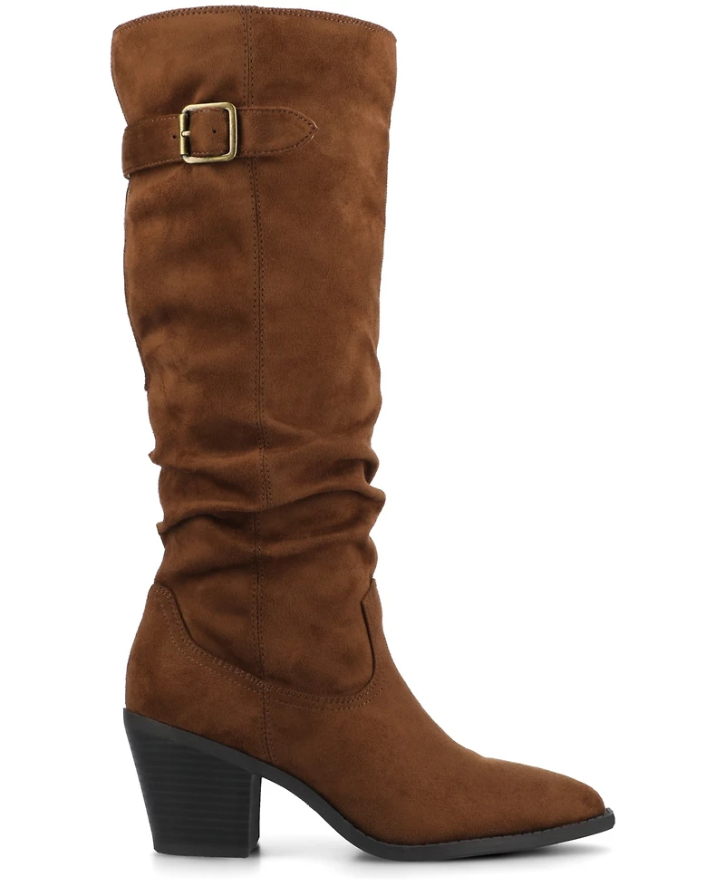 Journee Collection Women's Kaleah Pointed Toe Comfort Slouchy Boots