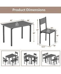 5 Piece Dining Table Set Industrial Style Kitchen Table and Chairs for 4