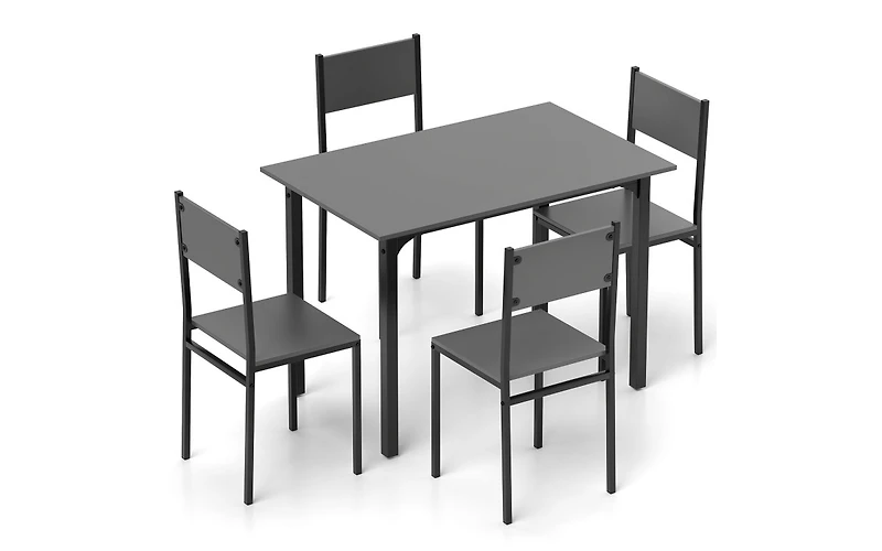 5 Piece Dining Table Set Industrial Style Kitchen Table and Chairs for 4