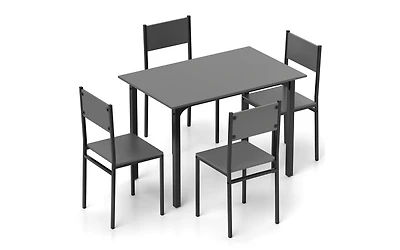 5 Piece Dining Table Set Industrial Style Kitchen Table and Chairs for 4