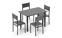 5 Piece Dining Table Set Industrial Style Kitchen Table and Chairs for 4