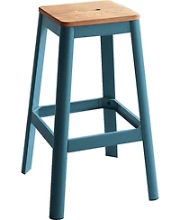 Wood and Metal Counter Height Bar Stool for Dining or Bar Seating