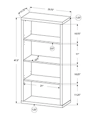 Wood Bookshelf – Classic 5-Tier Bookcase for Living Room or Home Office